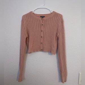 Cropped Pink Cardigan Top Wild Fable